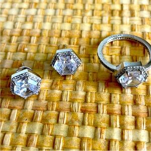 Henri Bendel cubic Z ring & earrings